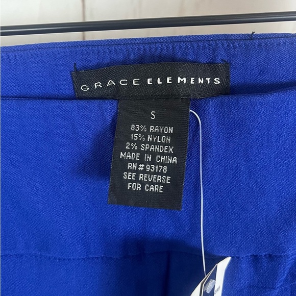 Grace Elements bright blue ankle pants with bow detail Small NWT - Picture 4 of 6